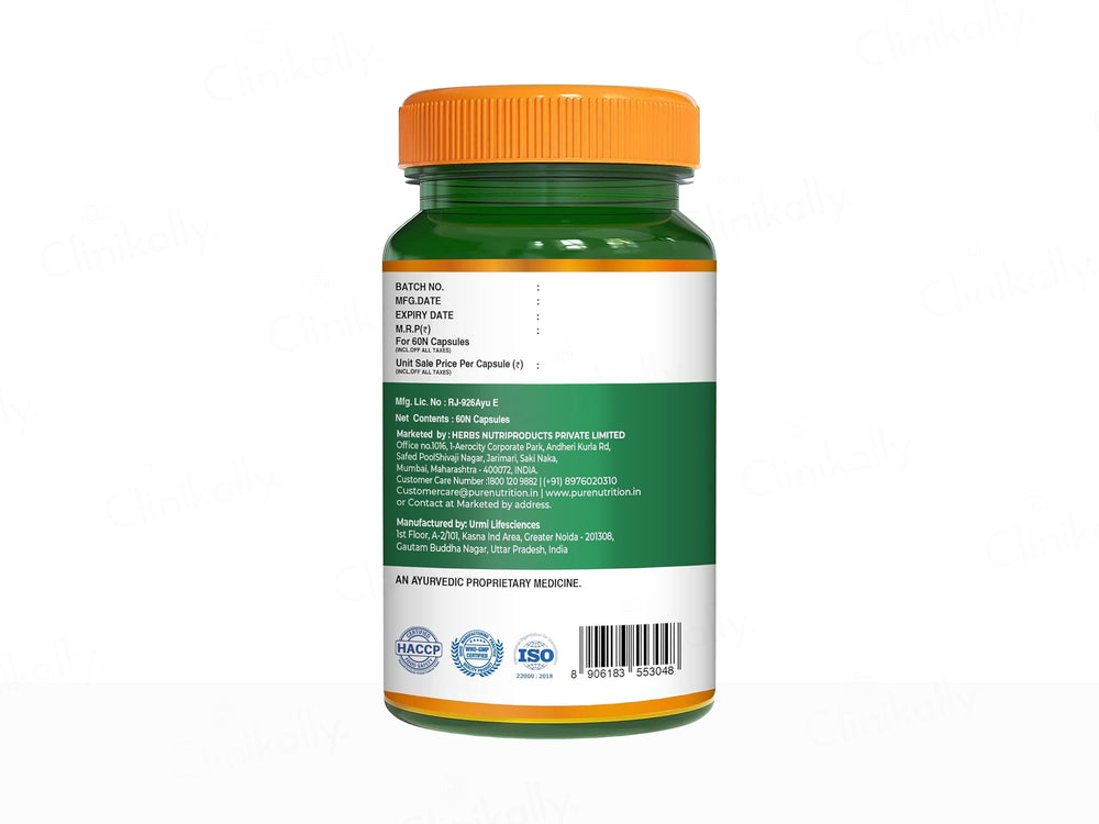 Pure Nutrition Plant Based Blood Detox 800mg Veg Capsule