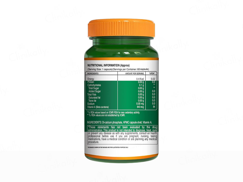 Pure Nutrition Plant Based Vitamin A 840mcg Veg Capsule