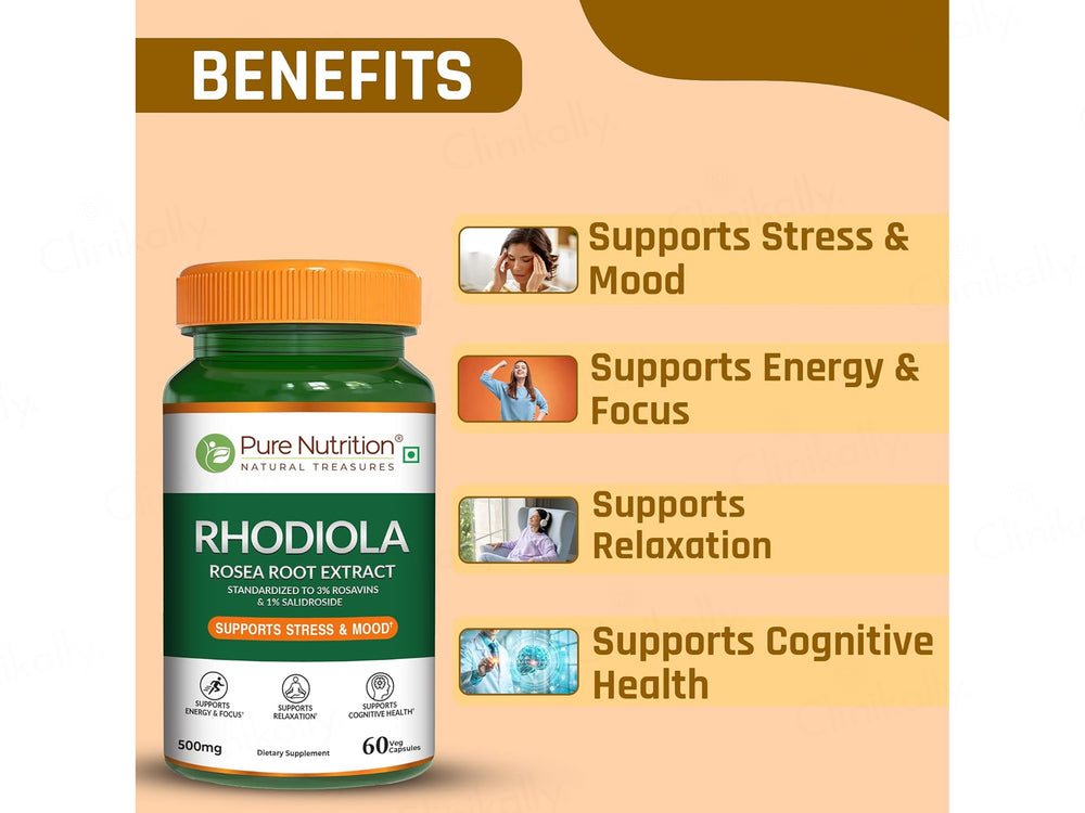 Pure Nutrition Rhodiola Rosea Root Extract Veg Capsule