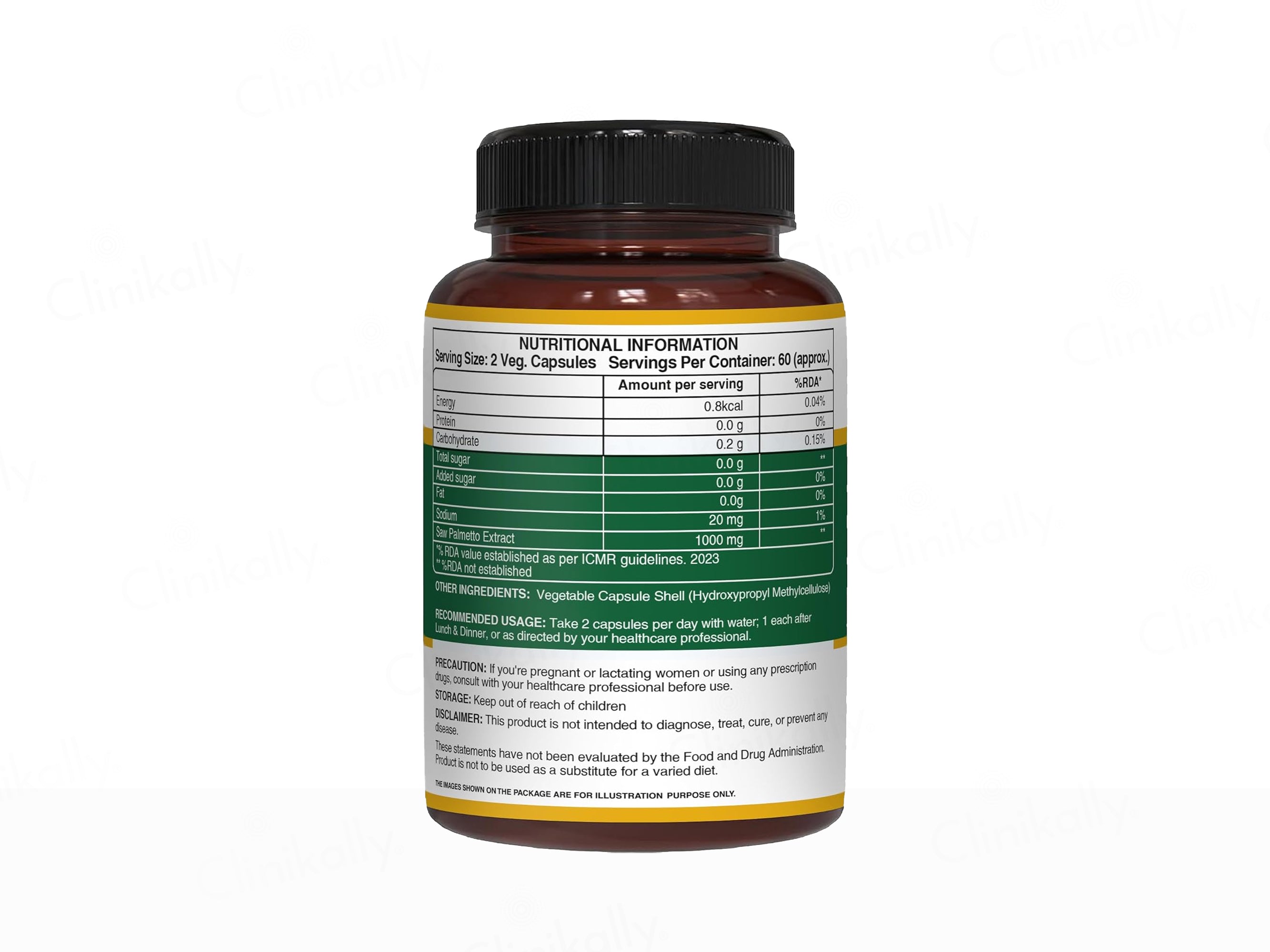 Pure Nutrition Saw Palmetto 1000mg Veg Capsule