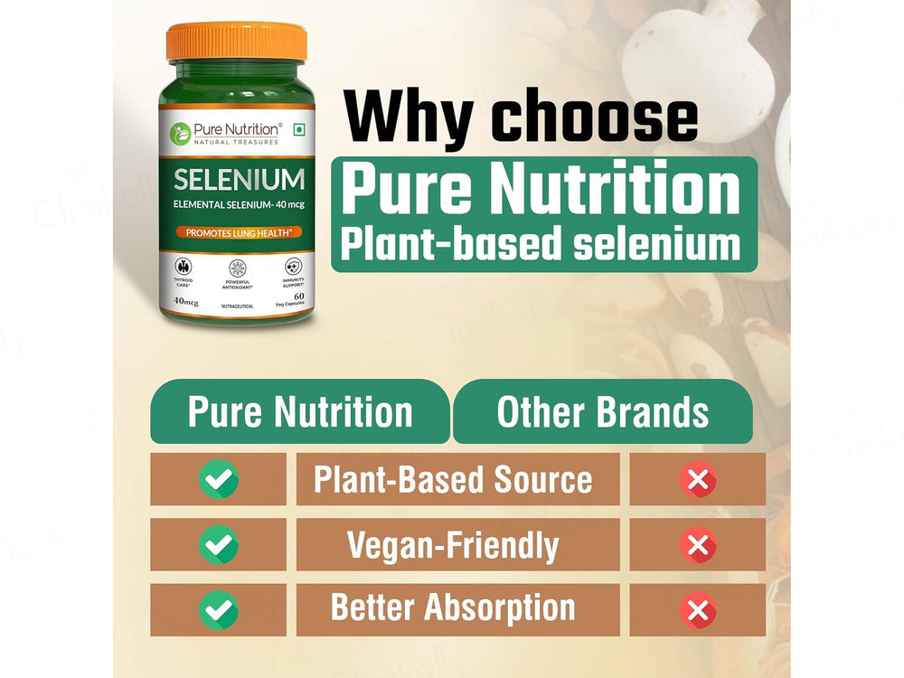 Pure Nutrition Selenium 40mcg Veg Capsule