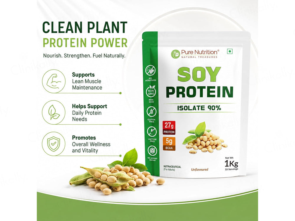 Pure Nutrition Soy Protein Isolate 90% Nutraceutical Powder - Unflavoured