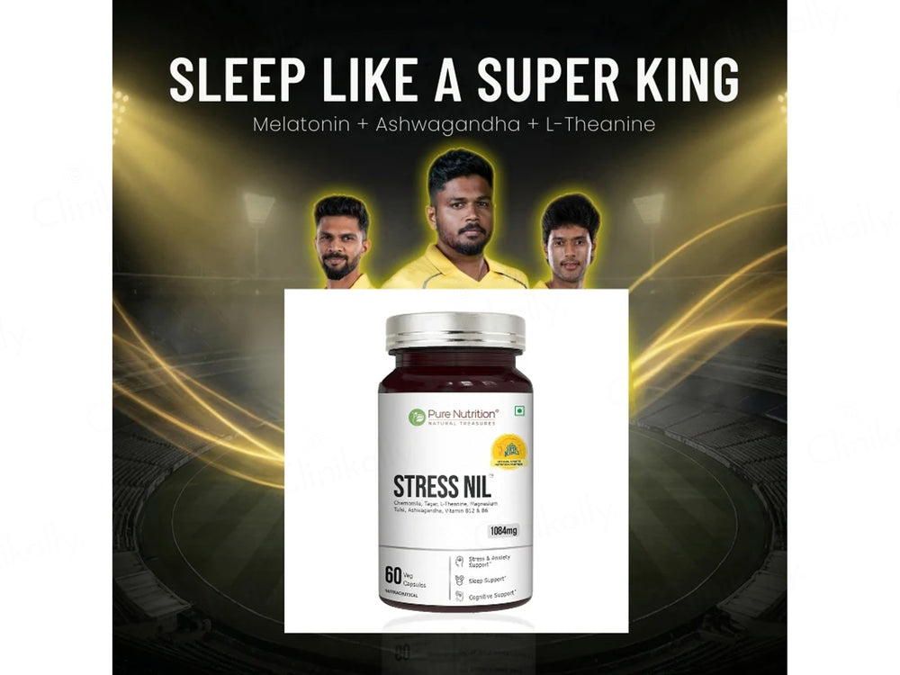 Pure Nutrition Stress NIL 1084mg Nutraceutical Veg Capsule