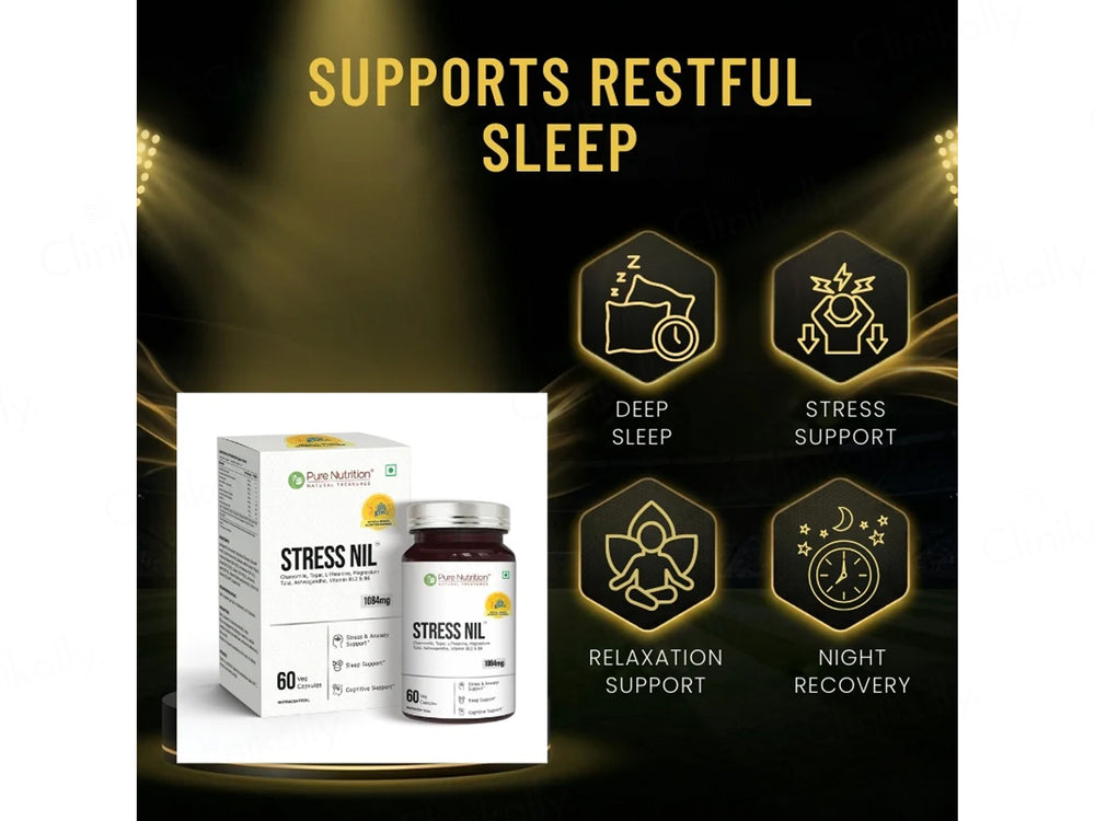 Pure Nutrition Stress NIL 1084mg Nutraceutical Veg Capsule