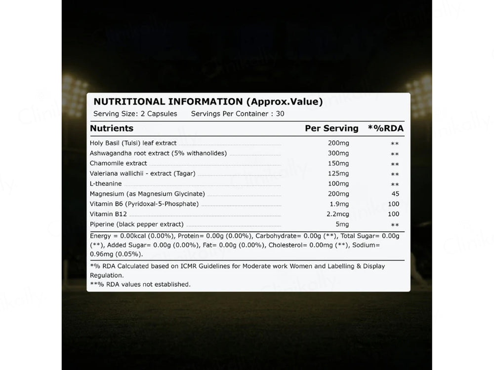 Pure Nutrition Stress NIL 1084mg Nutraceutical Veg Capsule