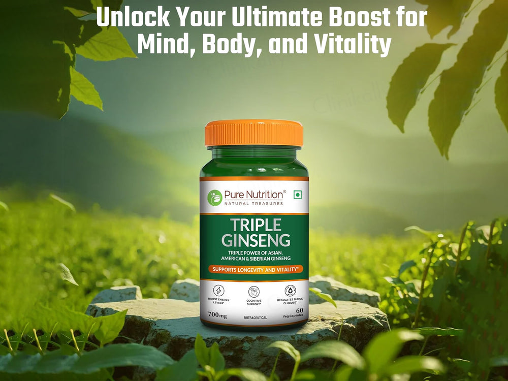 Pure Nutrition Triple Ginseng 700mg Veg Capsule