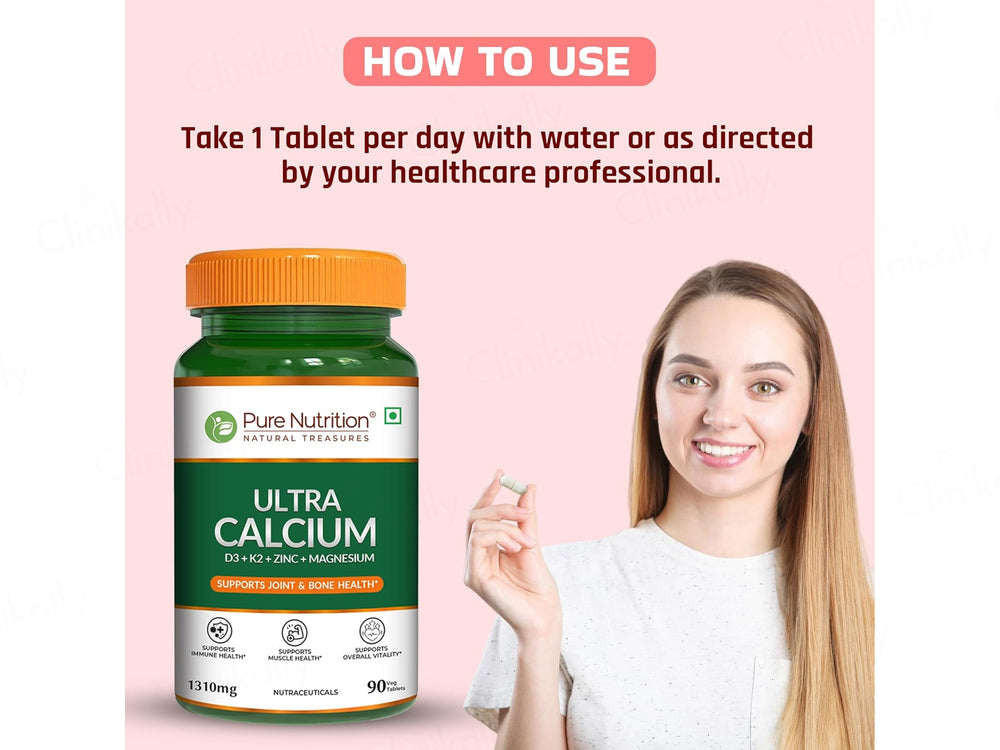 Pure Nutrition Ultra Calcium D3, K2, Zinc & Magnesium Veg Tablet