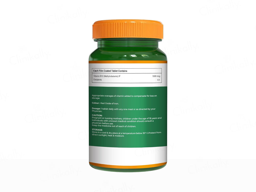 Pure Nutrition Vitamin B12 Methylcobalamin 1500mcg Veg Tablet