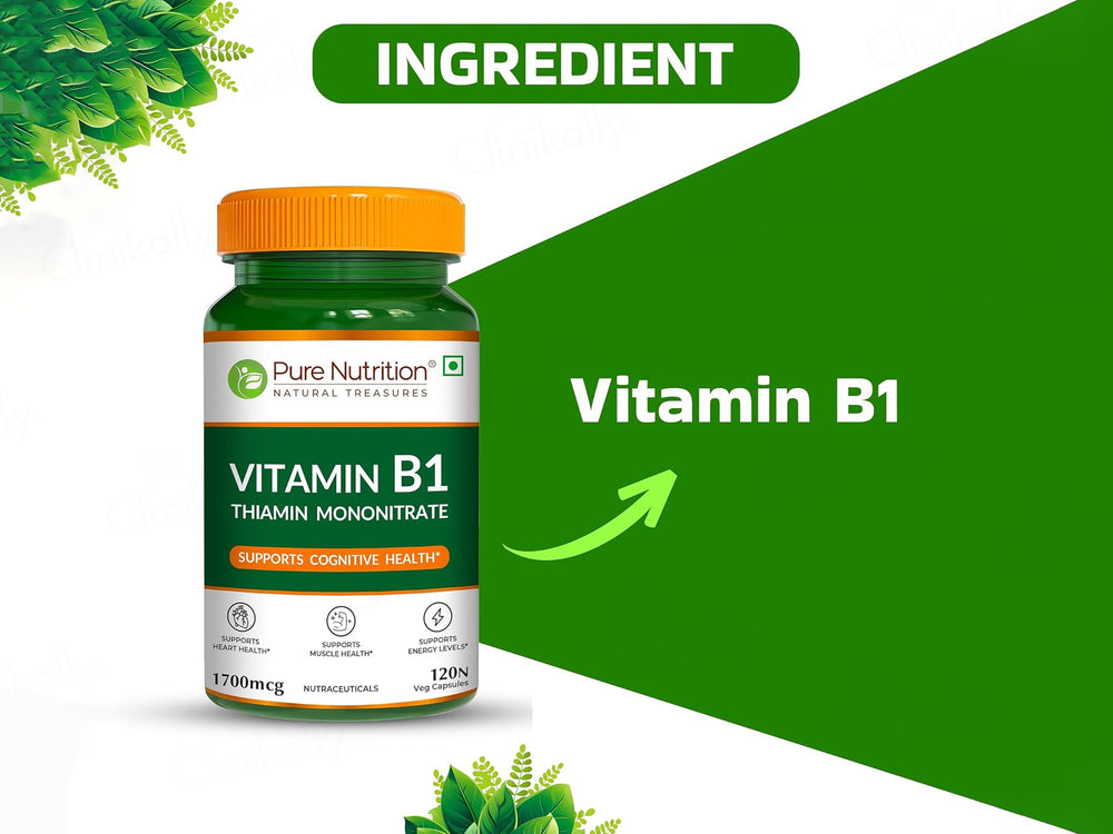 Pure Nutrition Vitamin B1 Thiamine Mononitrate 1700mcg Veg Capsule