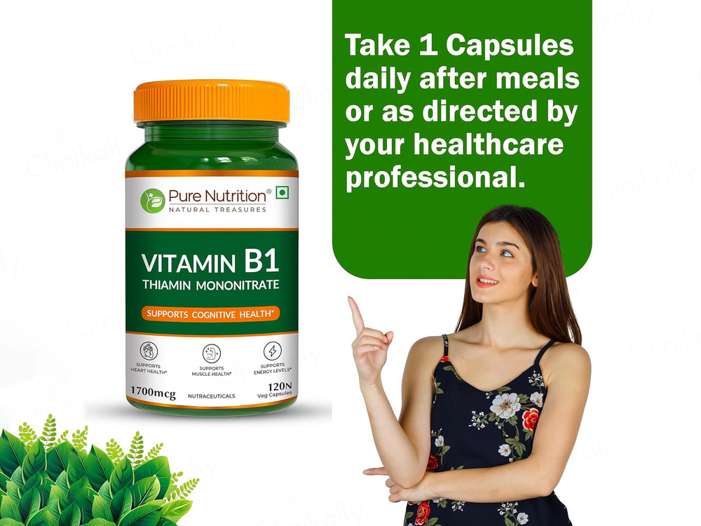 Pure Nutrition Vitamin B1 Thiamine Mononitrate 1700mcg Veg Capsule