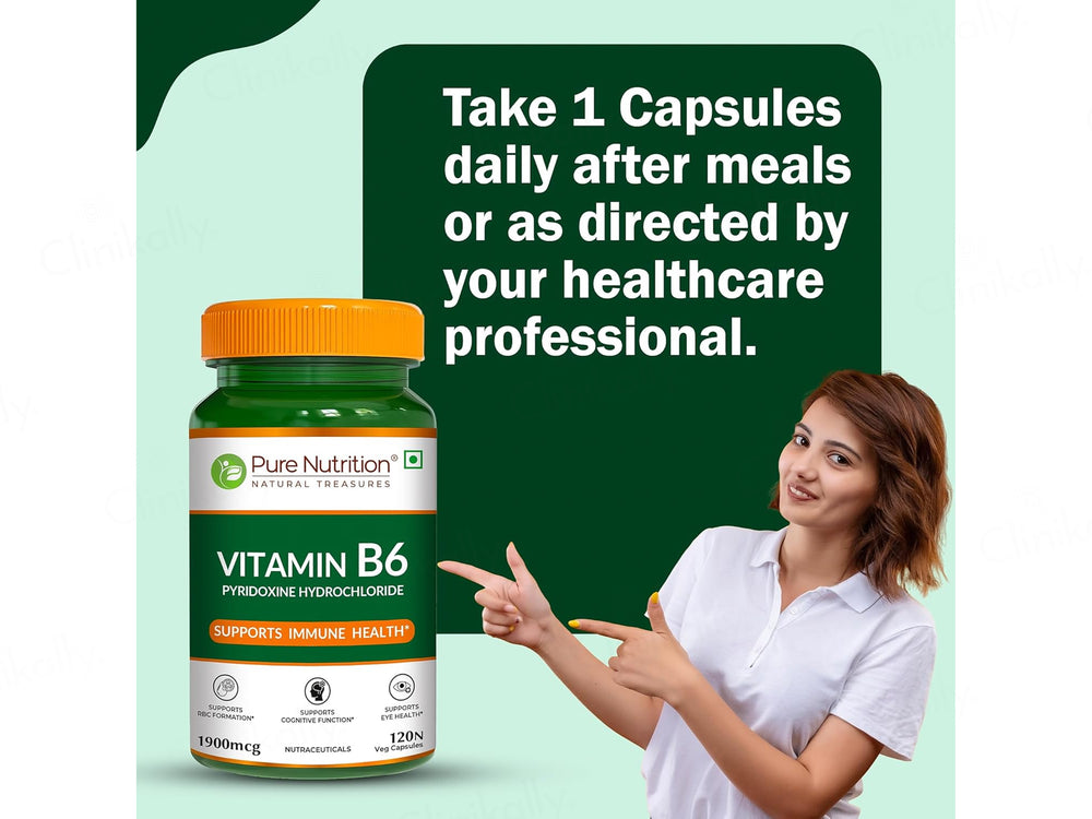 Pure Nutrition Vitamin B6 1900mcg Veg Capsule