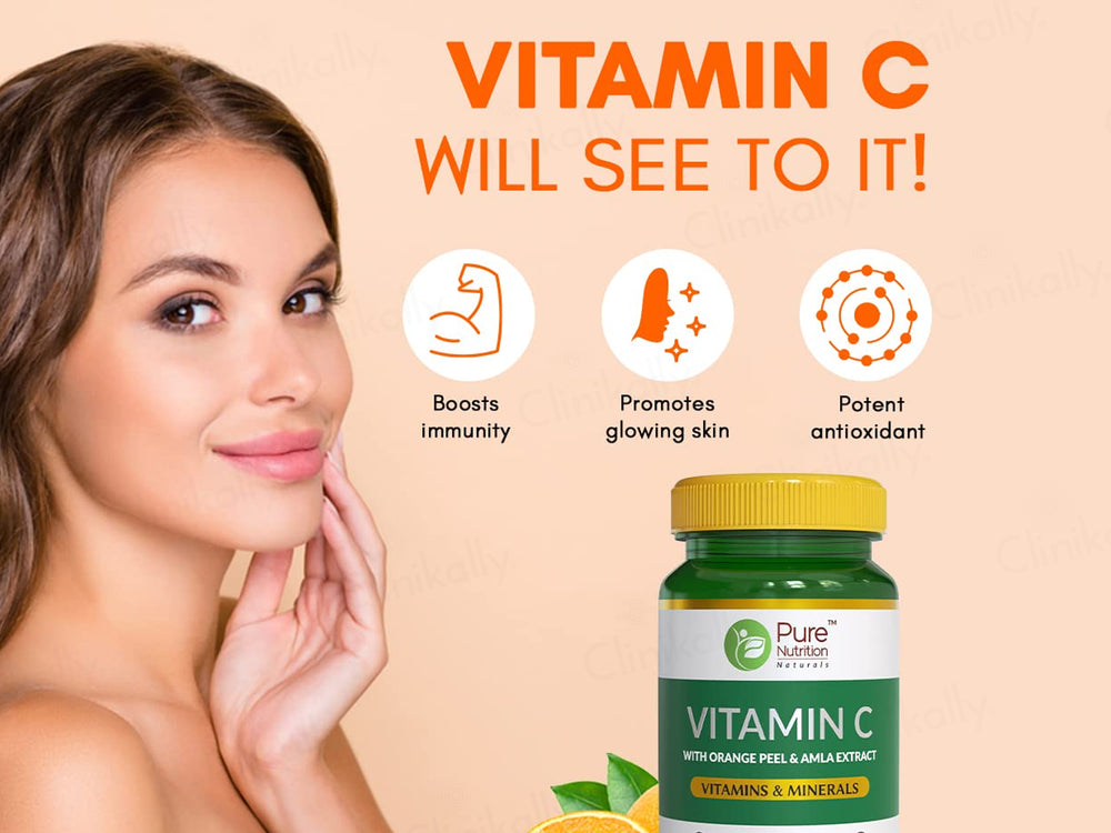 Pure Nutrition Vitamin C With Orange Peel & Amla Extract Veg Tablet