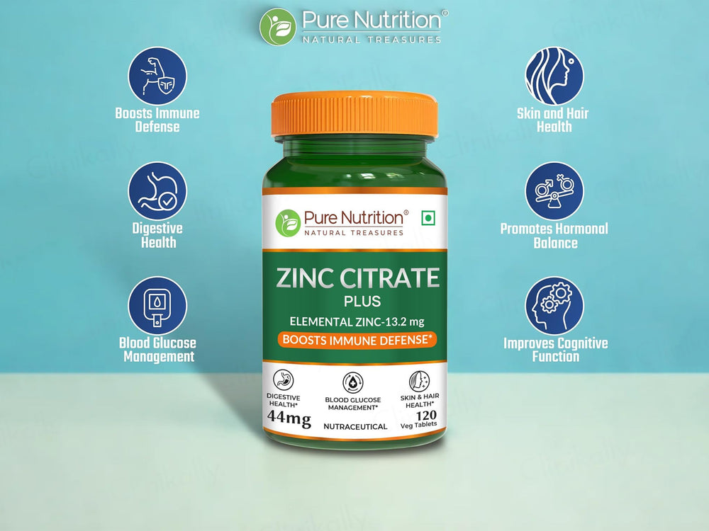 Pure Nutrition Zinc Citrate Plus 44mg Veg Capsule