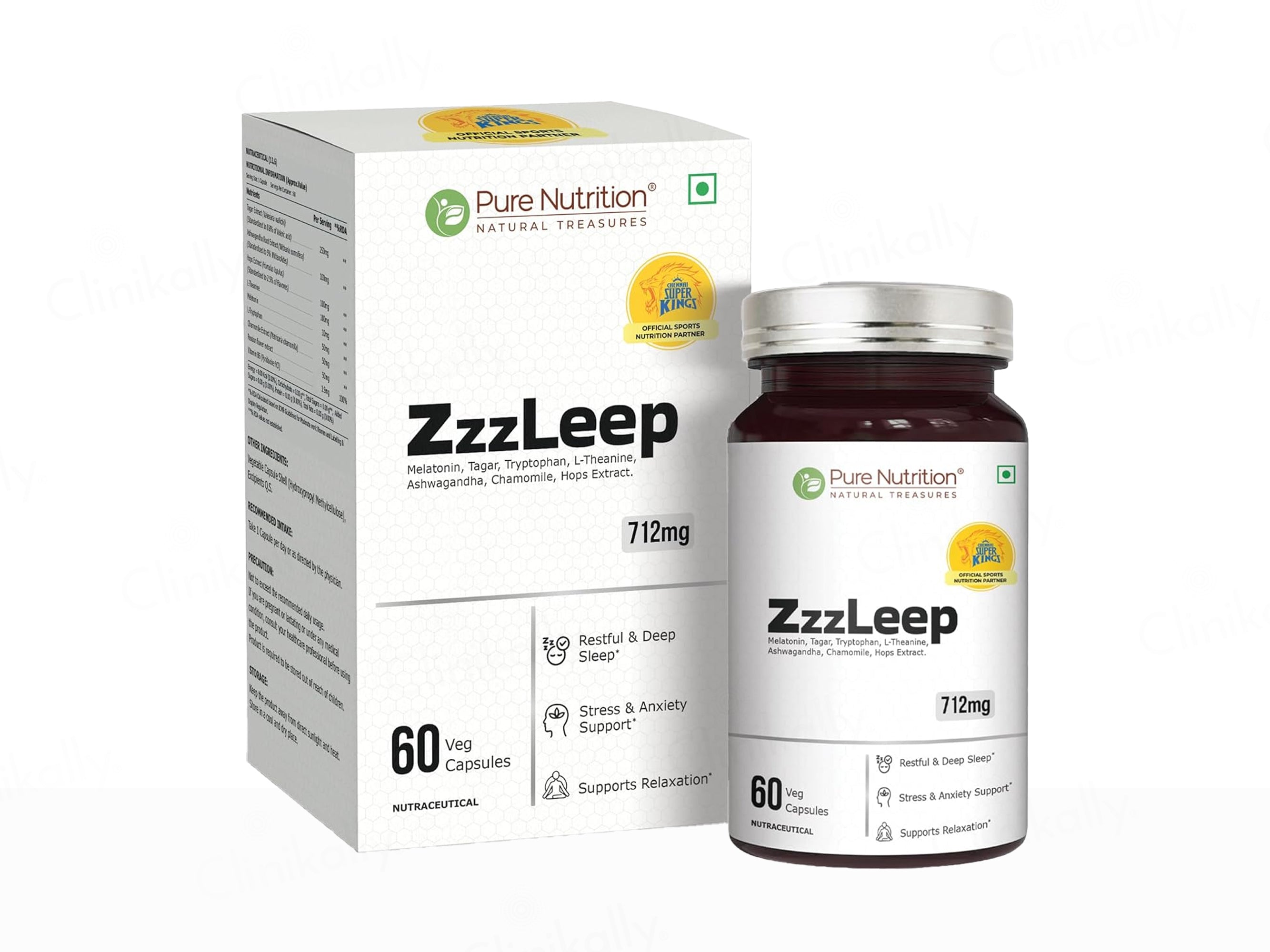 Pure Nutrition ZzzLeep 712mg Sleep Support Veg Capsule