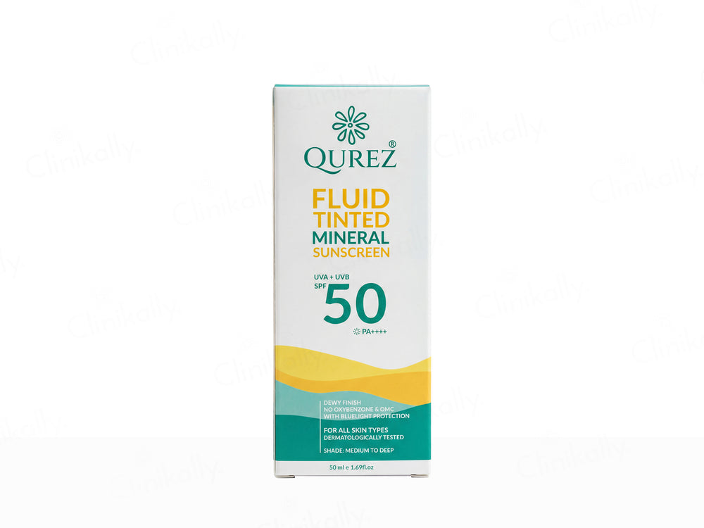 Qurez Fluid Tinted Mineral Sunscreen SPF 50 PA++++ (Medium To Deep)