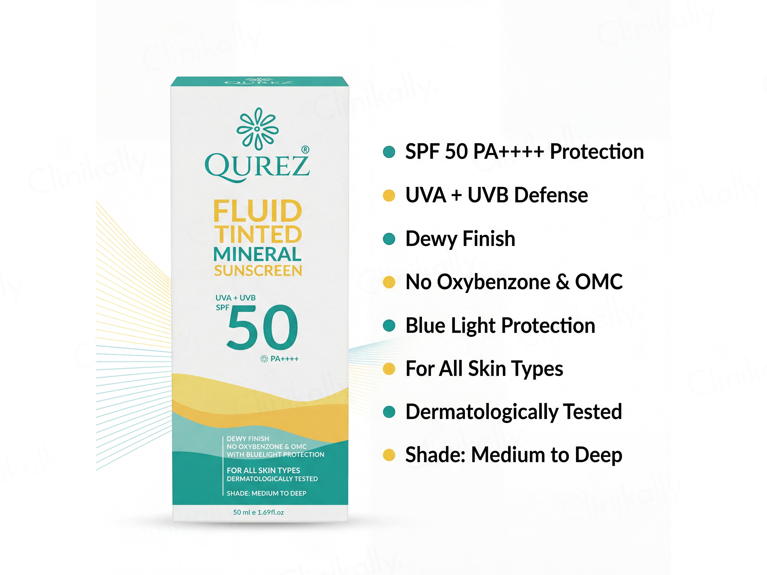 Qurez Fluid Tinted Mineral Sunscreen SPF 50 PA++++ (Medium To Deep)