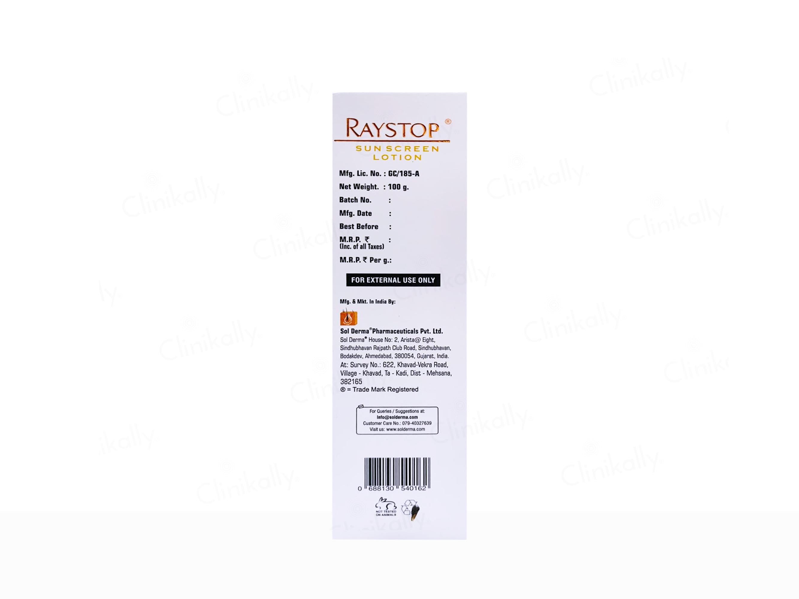 Buy Raystop Sunscreen Lotion SPF 50 PA+++ Online at Best Price | Clinikally
