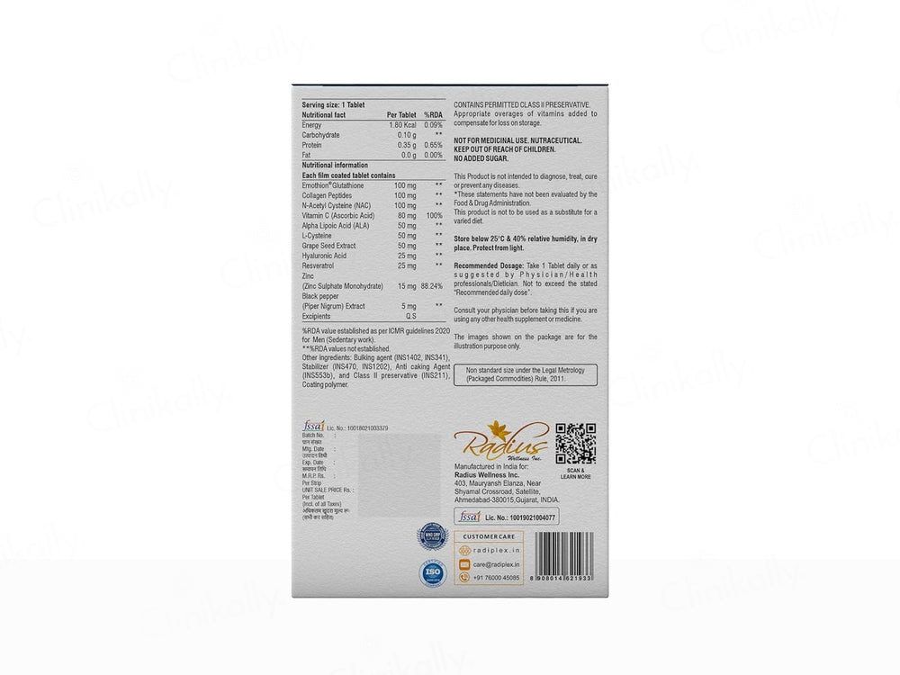 Radiplex Emolight Advanced Skin Radiance & Anti-Aging Nutraceutical Tablet