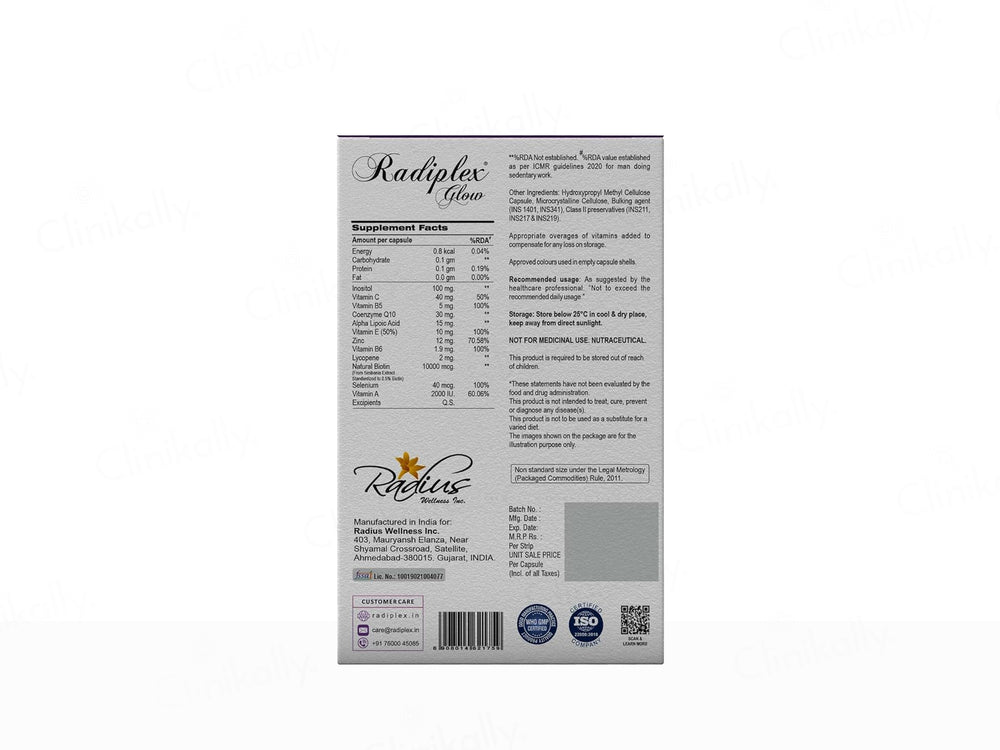 Radiplex Glow Nutraceutical Capsule For Hair, Nail & Skin