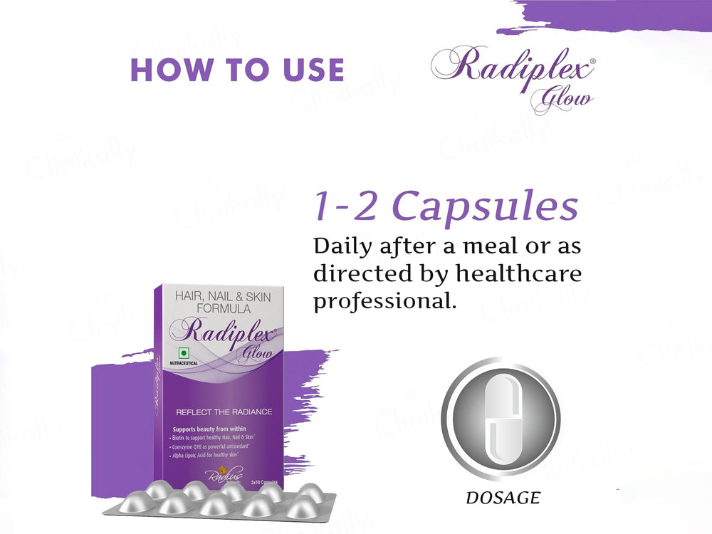 Radiplex Glow Nutraceutical Capsule For Hair, Nail & Skin