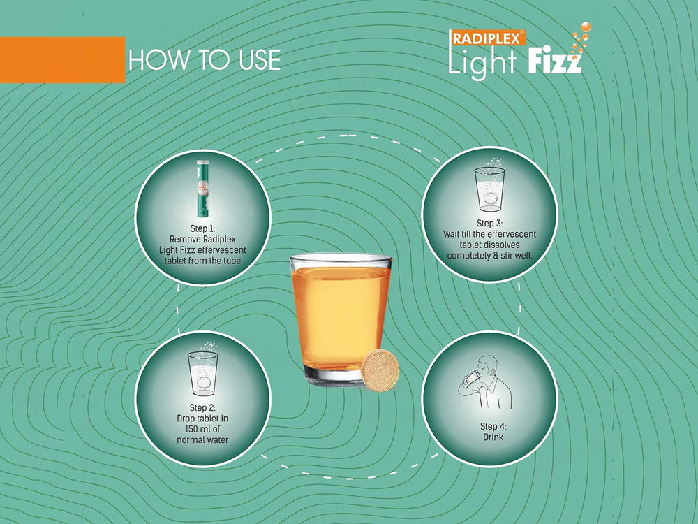 Radiplex Light Fizz Glutathione & Vitamin C Sugar Free Effervescent Tablet