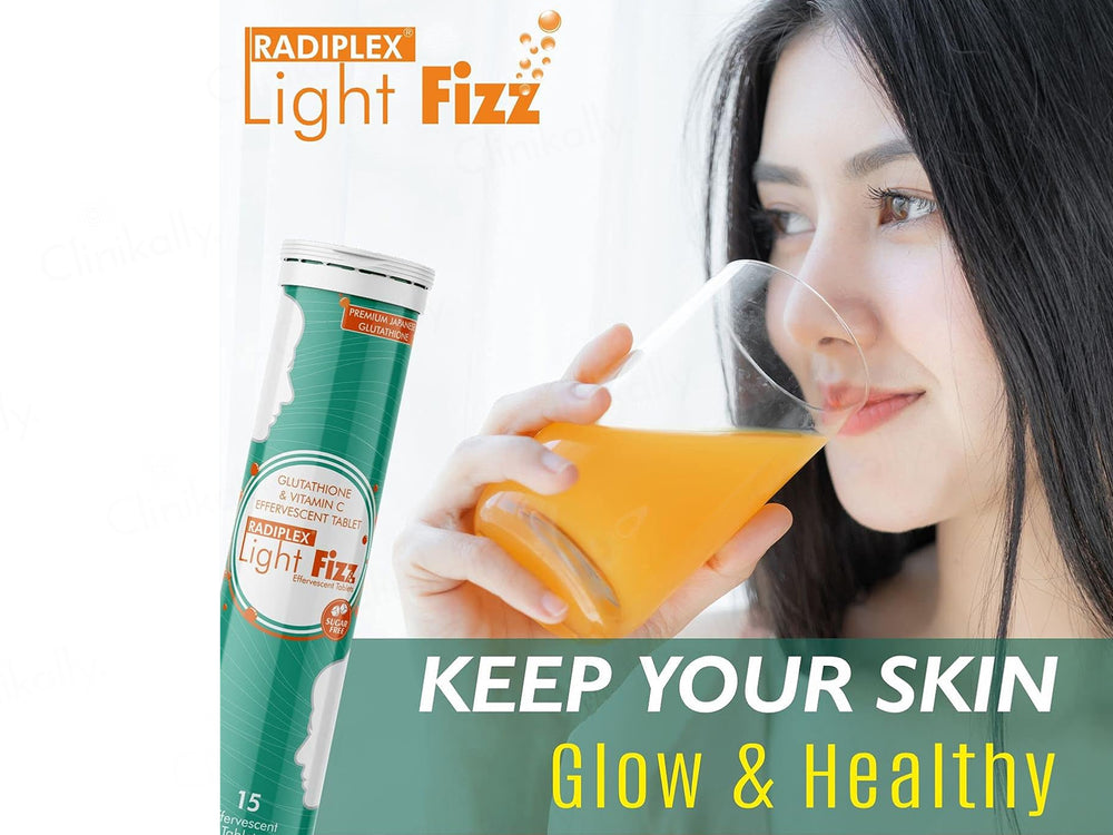 Radiplex Light Fizz Glutathione & Vitamin C Sugar Free Effervescent Tablet