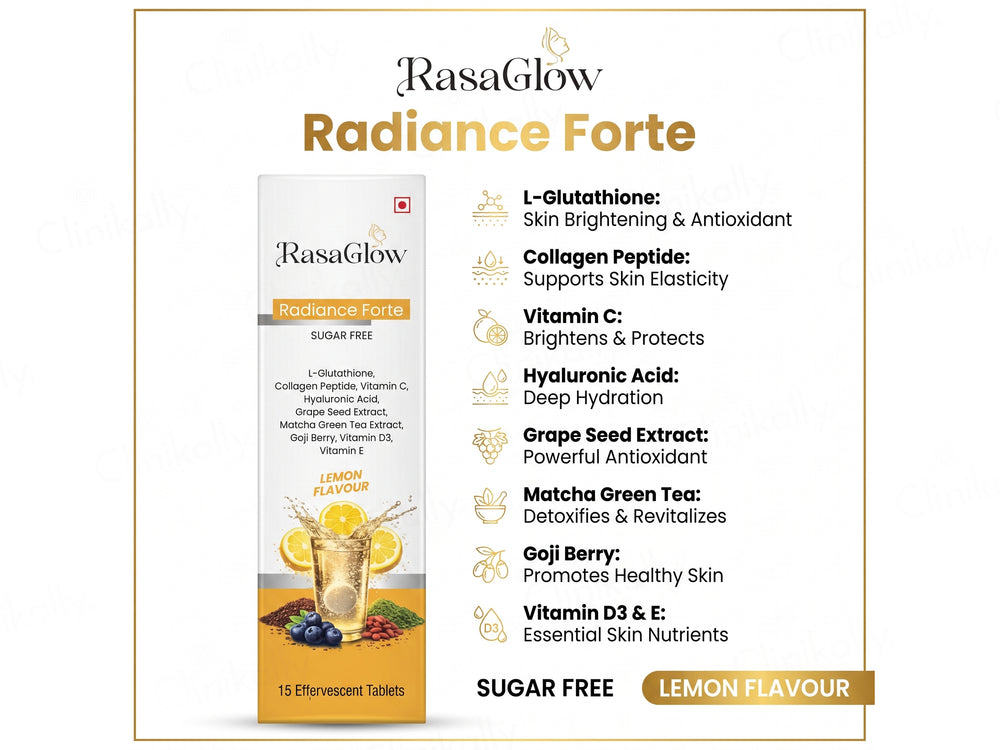 Rasaglow Radiance Forte Effervescent Tablet - Lemon Flavour