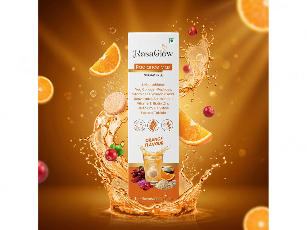 Rasaglow Radiance Max Effervescent Tablet - Orange Flavour