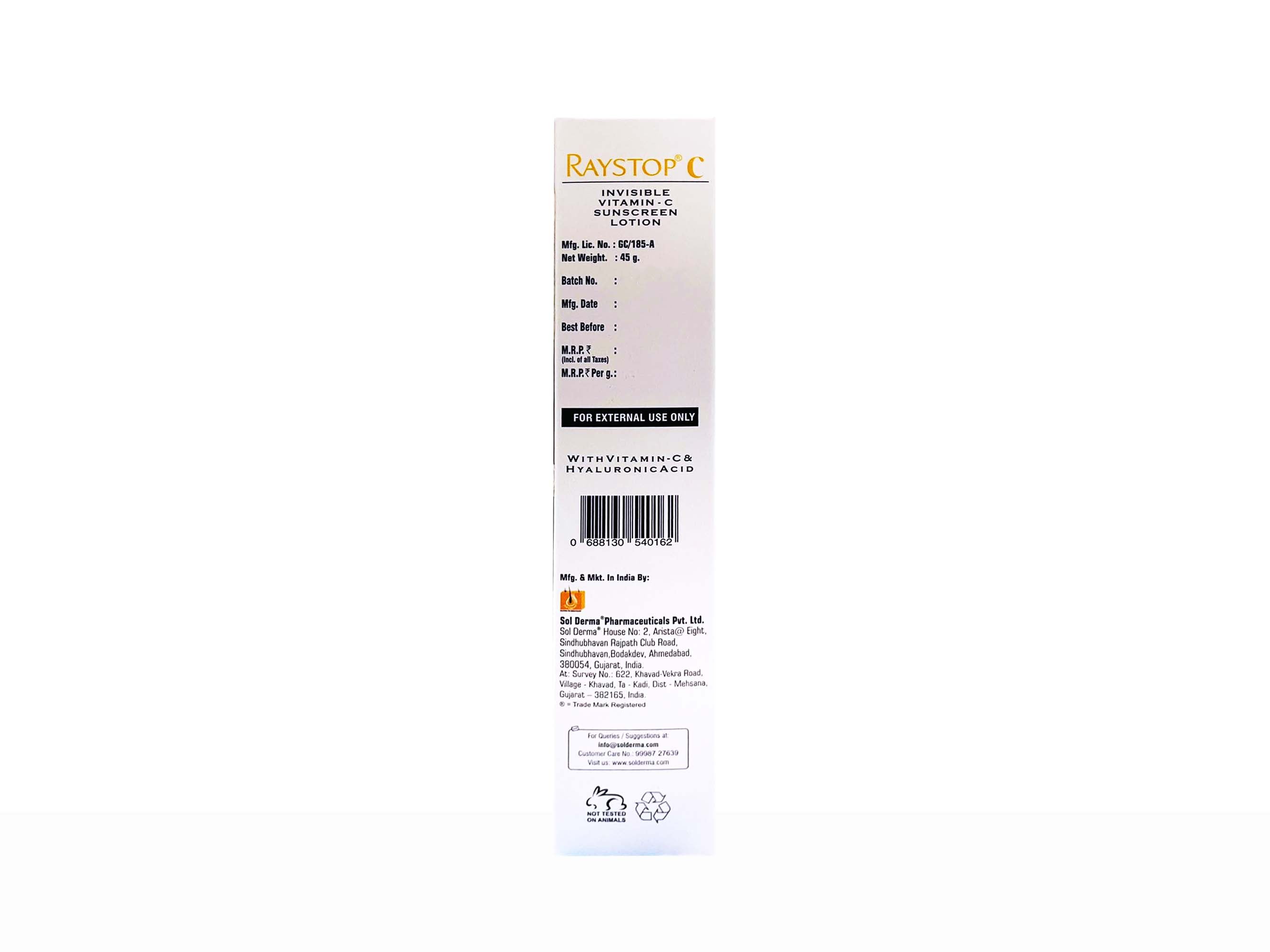 Buy Raystop C Invisible Vitamin-C Sunscreen Lotion SPF 50 PA+++ Online ...