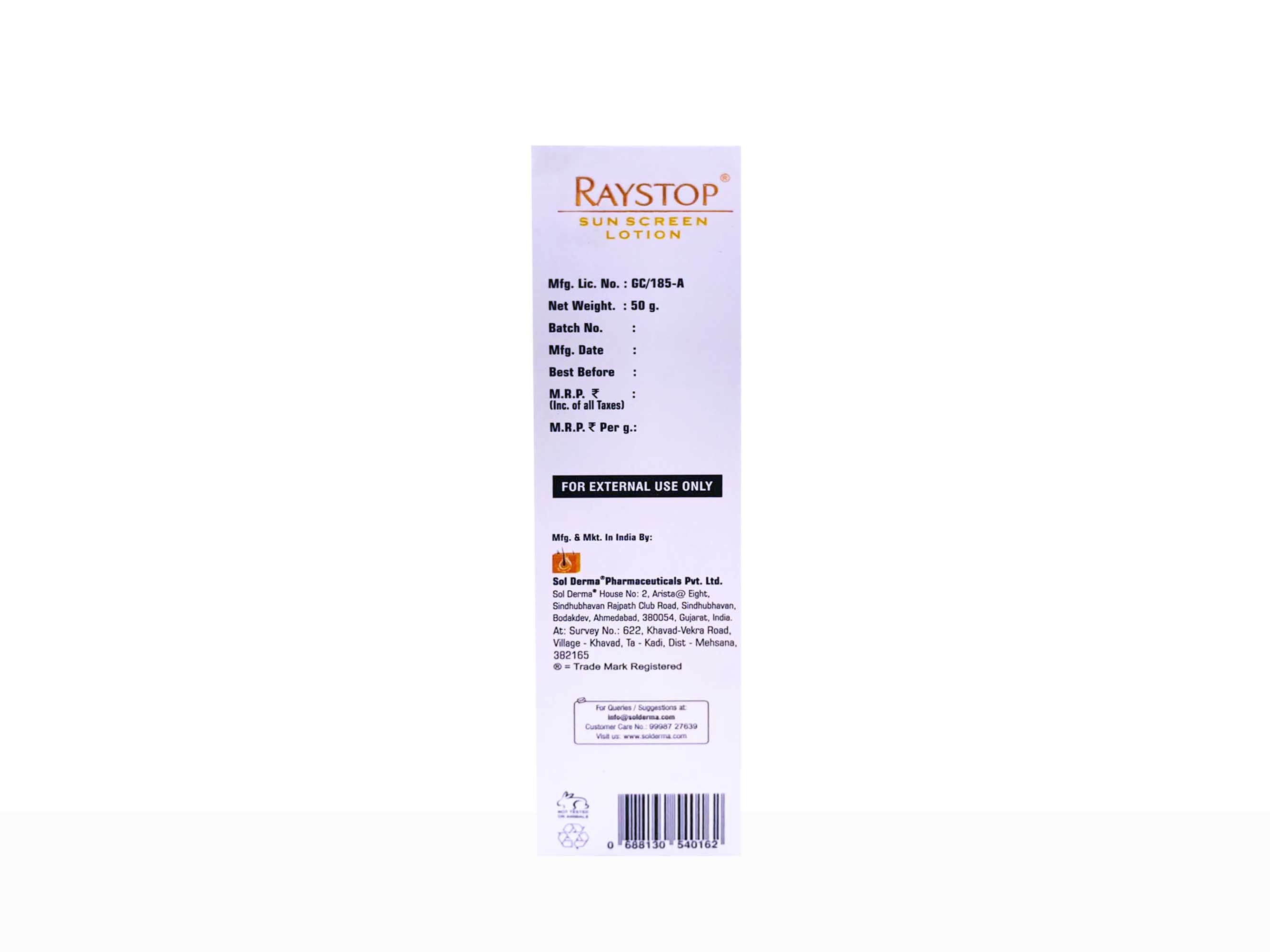 Buy Raystop Sunscreen Lotion SPF 50 PA+++ Online at Best Price | Clinikally