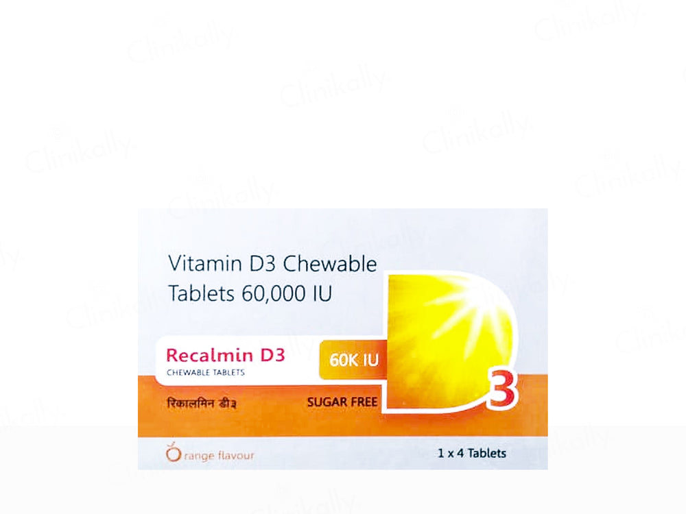 Recalmin D3 60K IU Chewable Sugar Free Tablet - Orange Flavour
