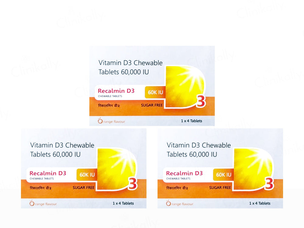 Recalmin D3 60K IU Chewable Sugar Free Tablet - Orange Flavour