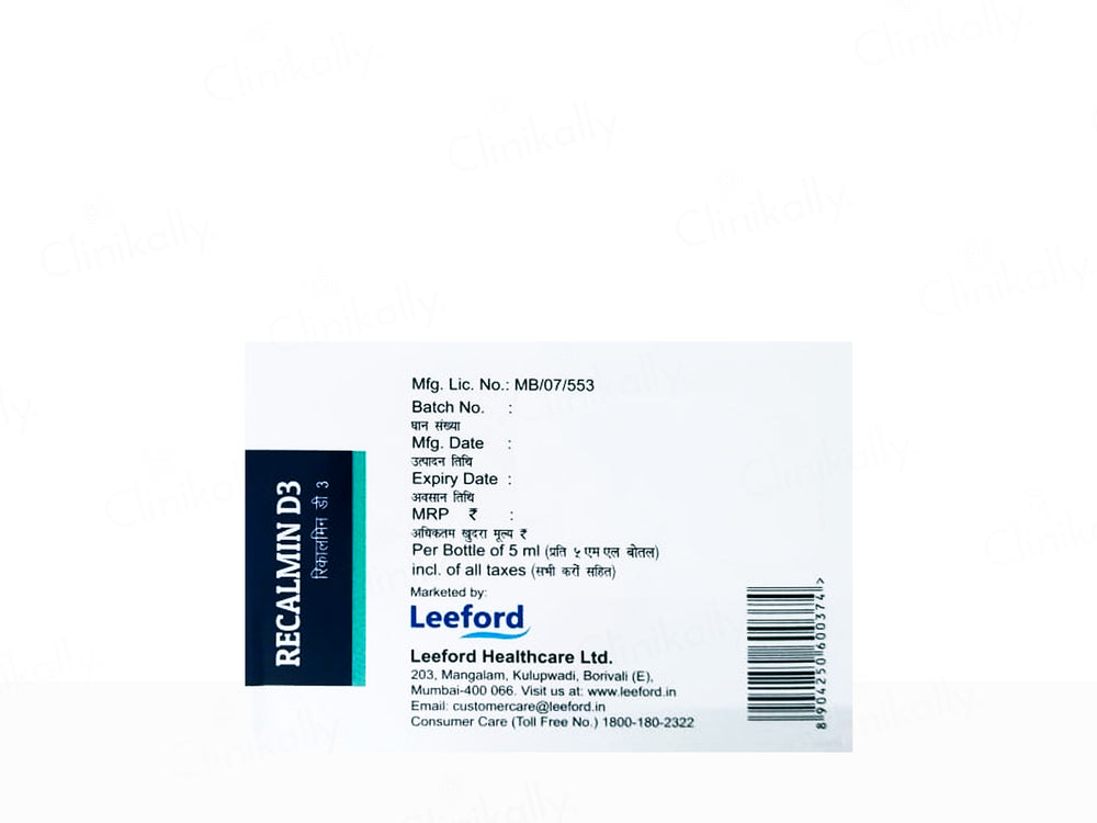 Recalmin D3 Sugar Free Nano Shots Oral Solution