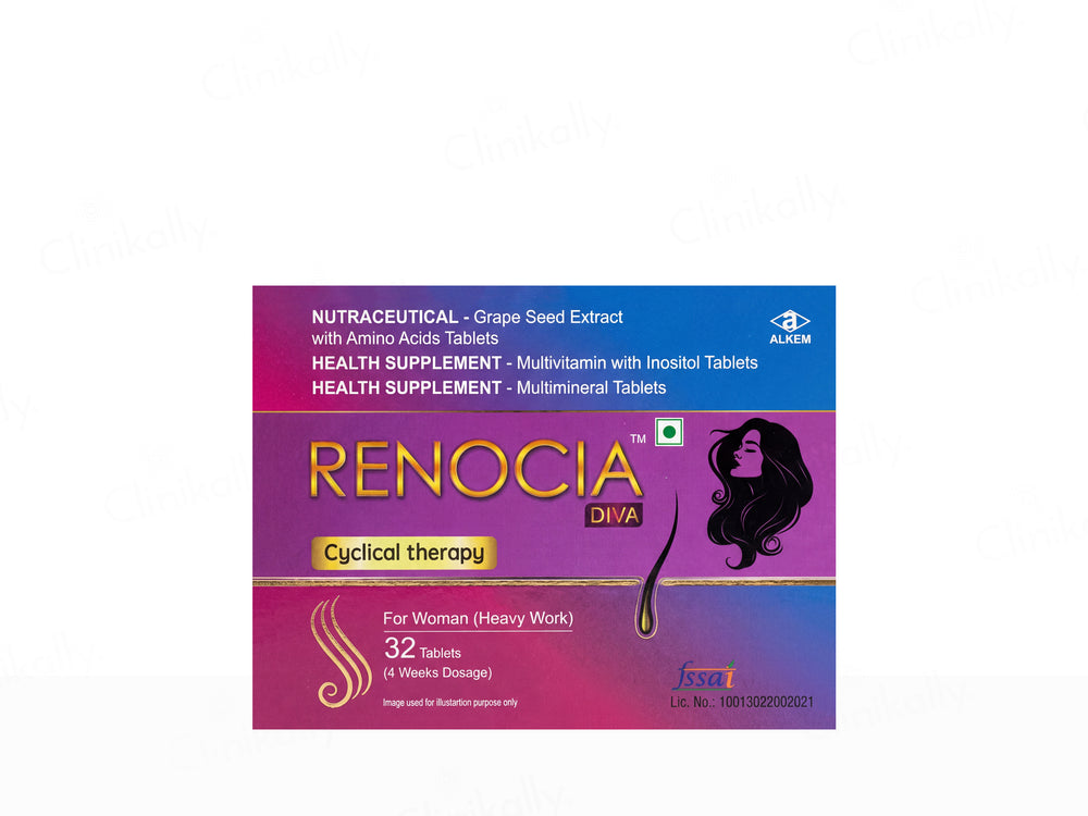 Renocia Diva Hair Cyclical Therapy Nutraceutical Tablet For Women