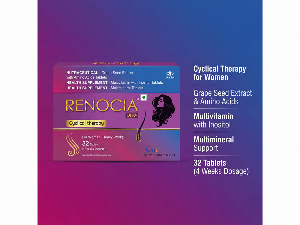 Renocia Diva Hair Cyclical Therapy Nutraceutical Tablet For Women