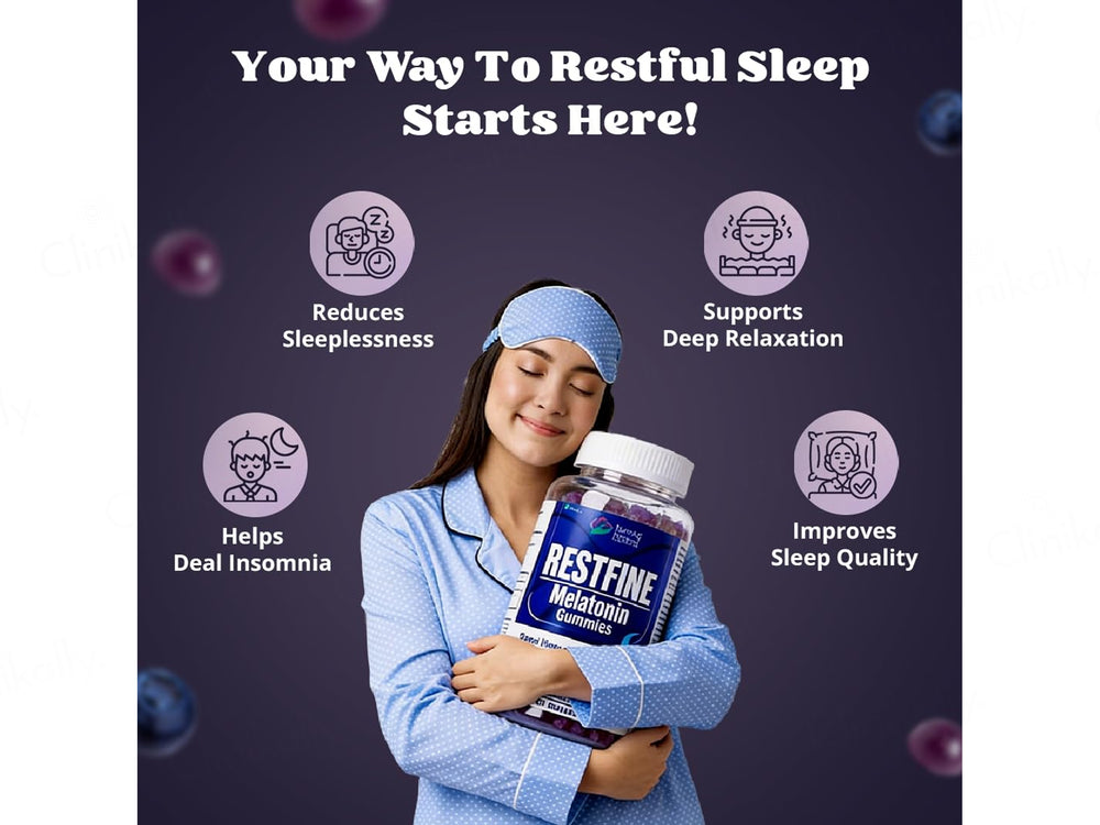 Restfine Melatonin Gummies - Blueberry Flavour