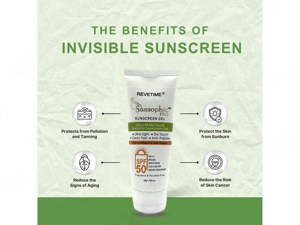 Revetime Sunsophic Pro Ultra Matte Invisible Sunscreen Gel SPF 50 PA+++