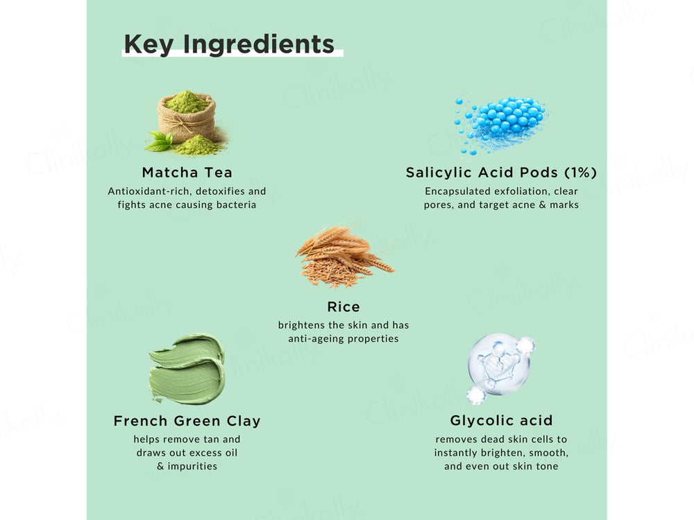 RiceKraft Matcha & Salicylic Pods D-Tan & Acne Care Clay Face Mask