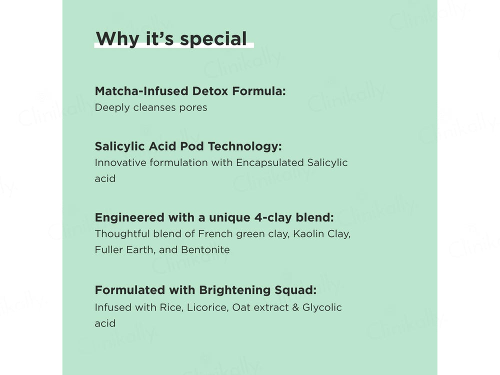 RiceKraft Matcha & Salicylic Pods D-Tan & Acne Care Clay Face Mask