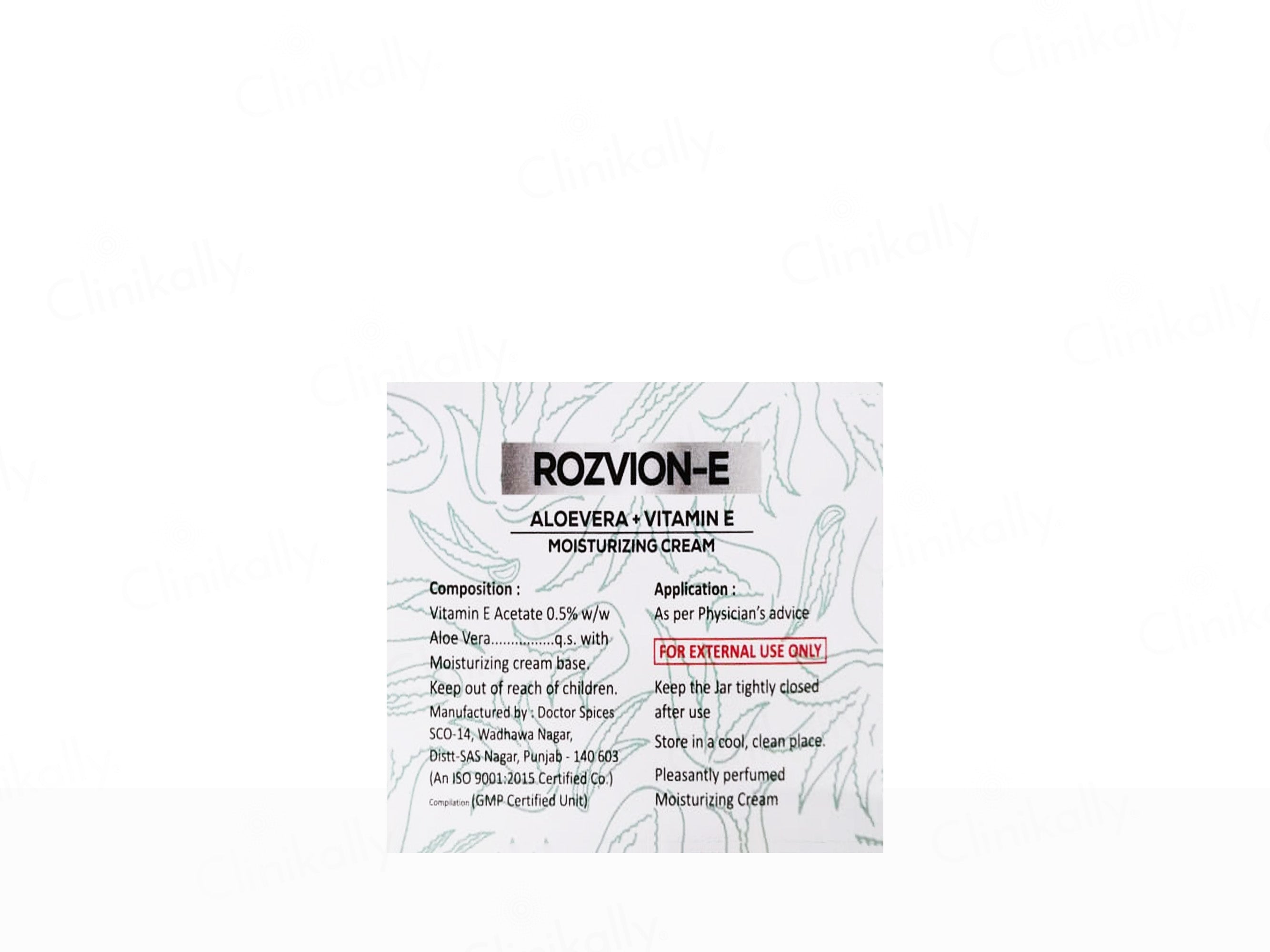 Rozvion-E Aloevera + Vitamin E Moisturizing Cream