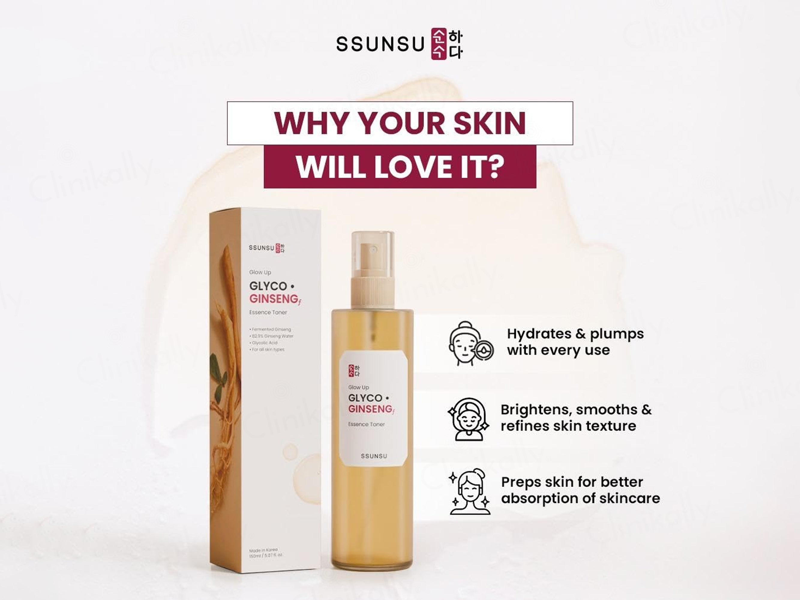 SSUNSU Glow Up Glyco Ginseng Essence Toner