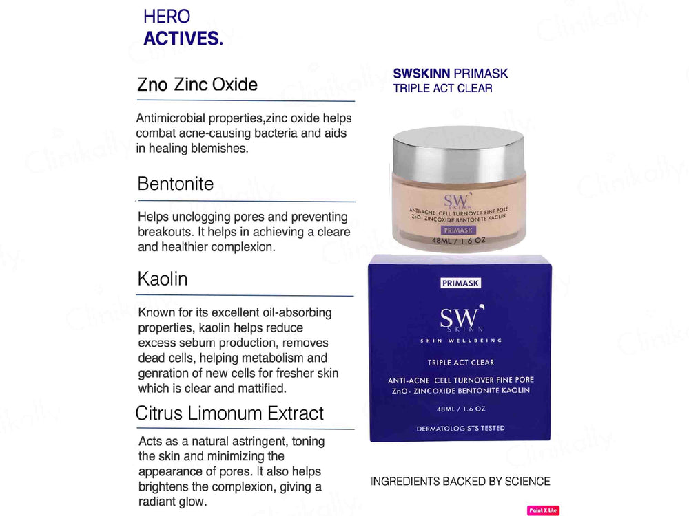 SWSKINN Primask Triple Act Clear Face Mask