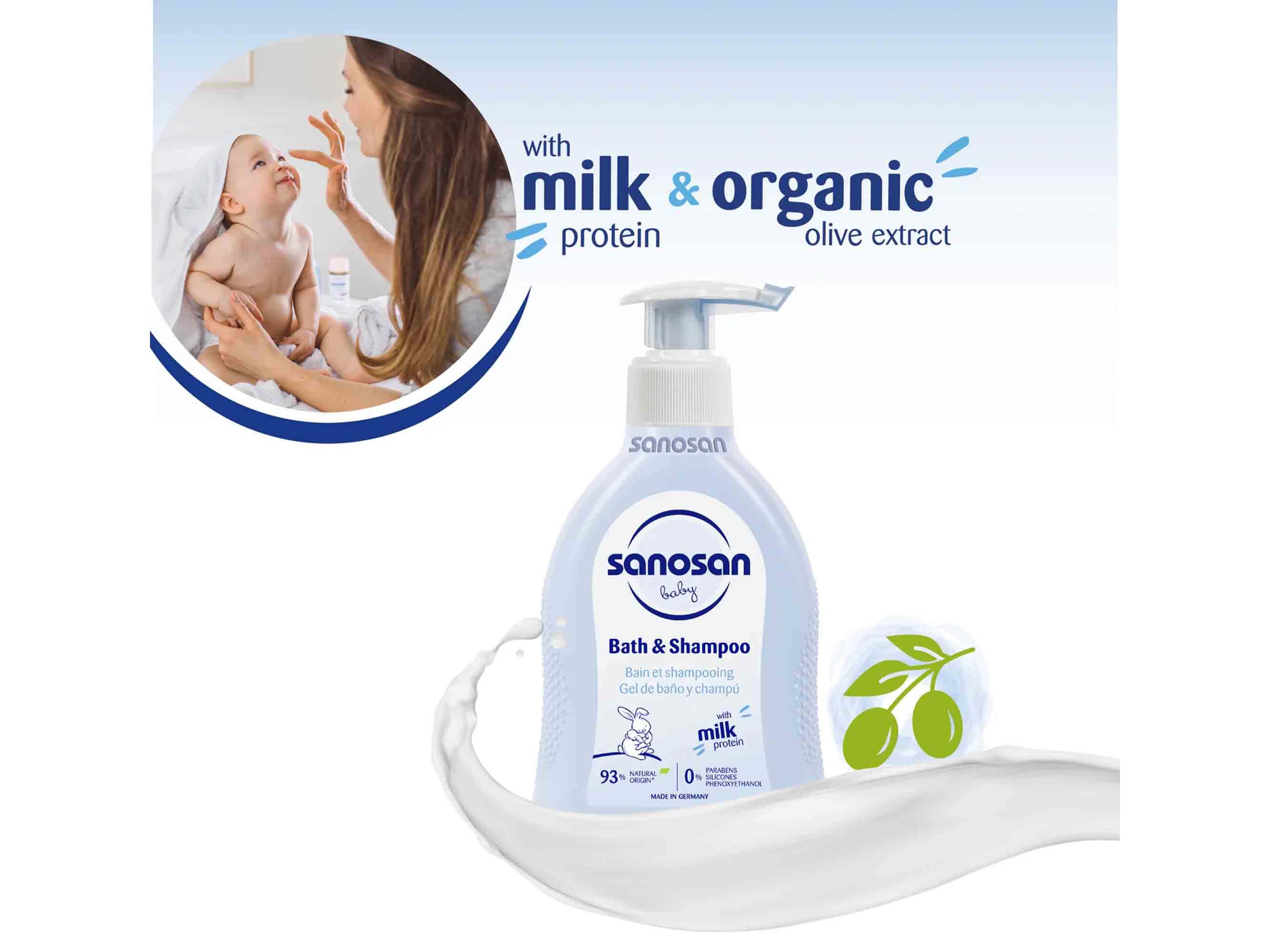 Sanosan Baby Milk Protein Bath & Shampoo