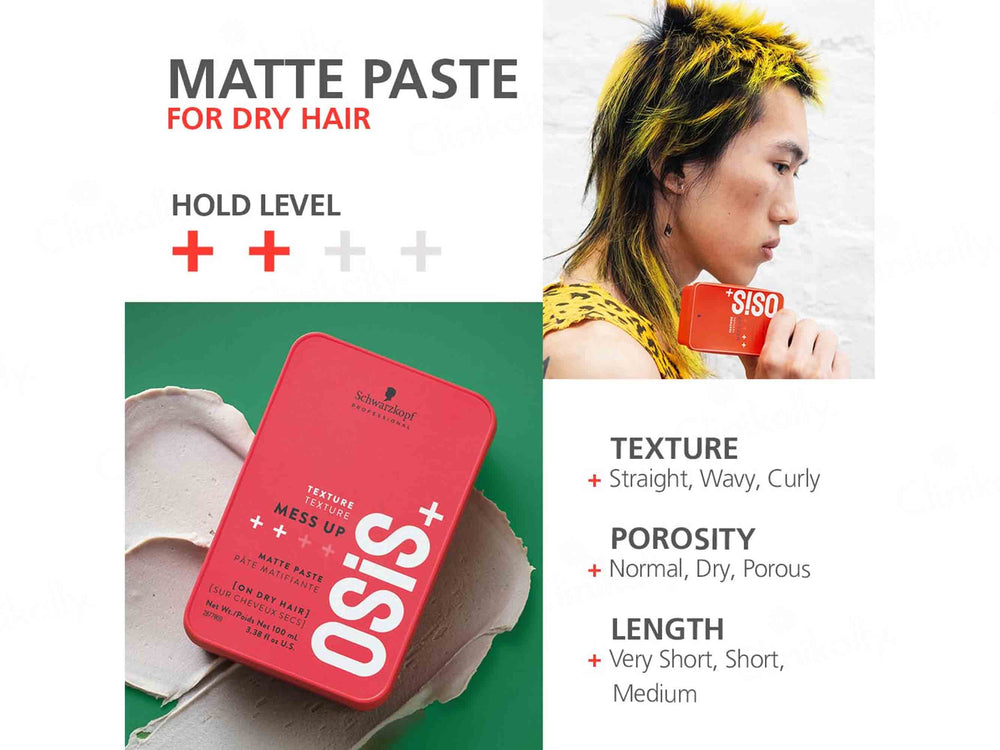 Schwarzkopf Professional OSiS+ Mess Up Matte Hair Styling Paste