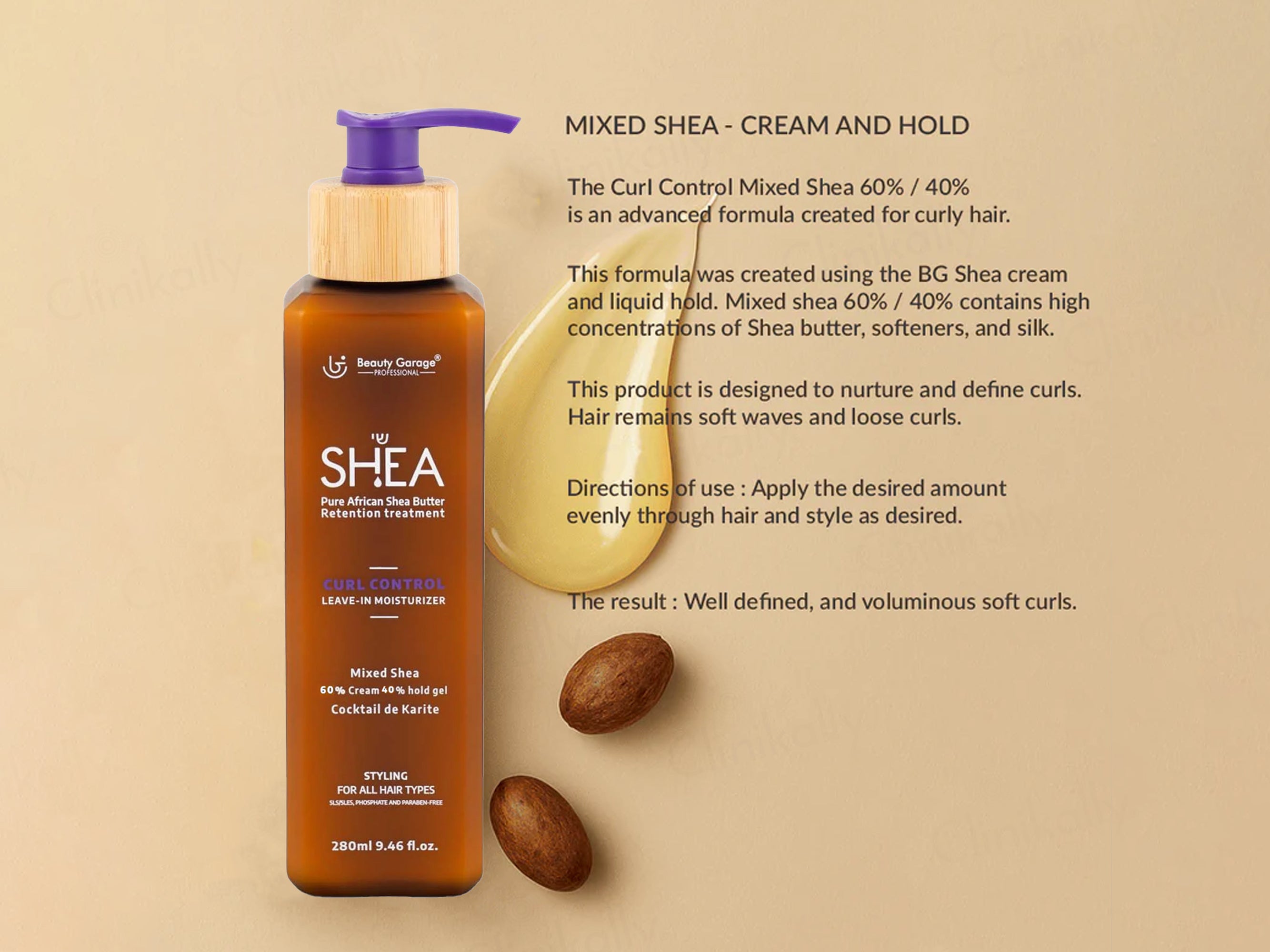 Beauty Garage Pure African Shea Butter Retention Treatment Curl Control Leave-In Moisturizer (60/40)