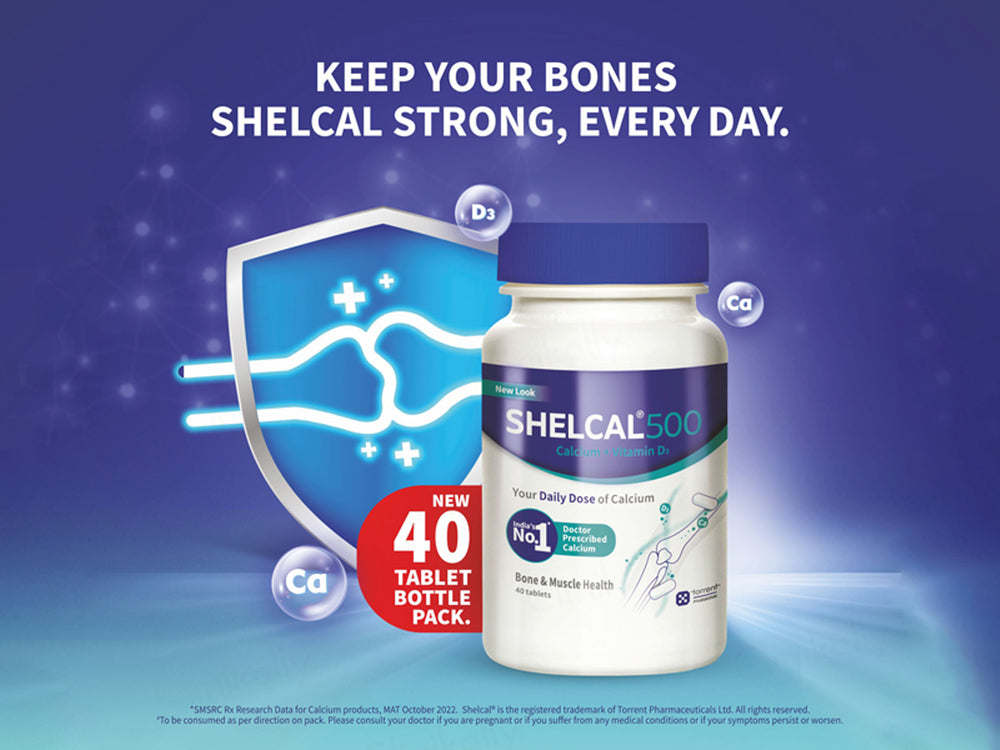 Shelcal 500 Calcium & Vitamin D3 Bone & Muscle Health Tablet