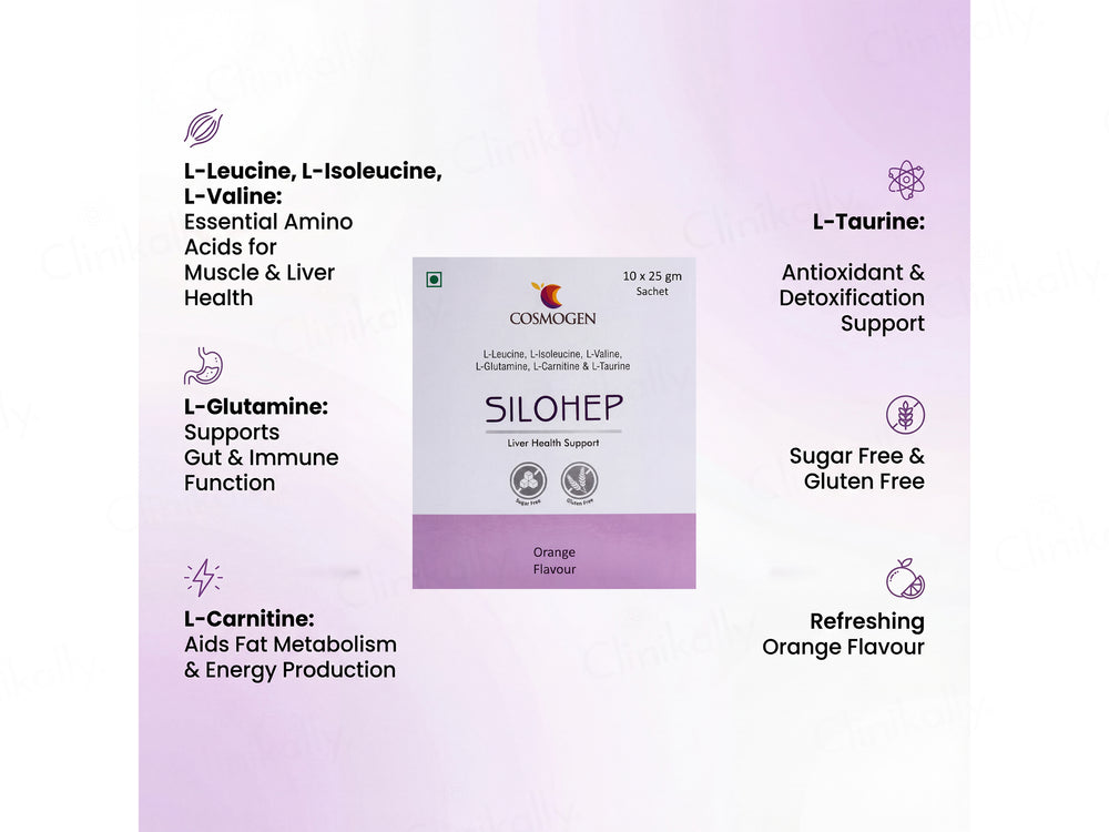 Silohep Liver Health Sugar Free Powder - Orange Flavour
