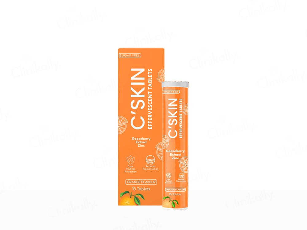 Skinaa C'Skin Gooseberry Extract & Zinc Sugar Free Effervescent Tablet - Orange Flavour