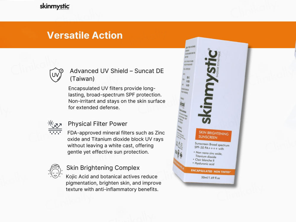 Skinmystic Skin Brightening Encapsulated Non-Tinted Sunscreen SPF 50 PA++++
