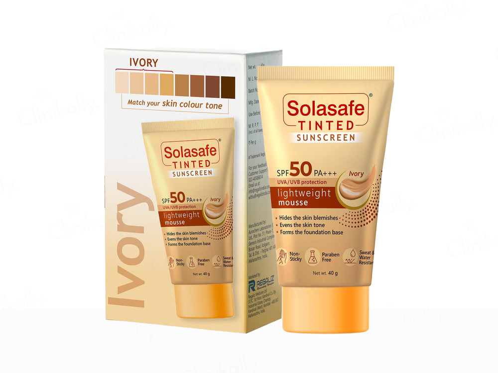 Solasafe Tinted Lightweight Mousse Sunscreen SPF 50 PA+++ (Ivory)